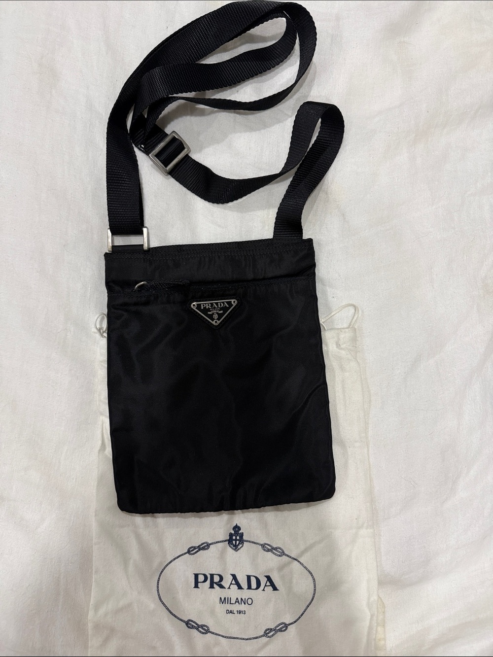 Prada Black Nylon Messenger Crossbody